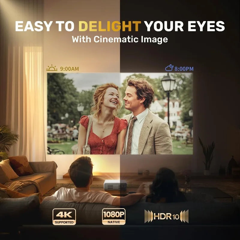 EAZZE D1 Smart Projector With WiFi And Bluetooth, Netflix-Officially-Licensed, Auto Focus & Keystone, DoIby Audio, Zoom