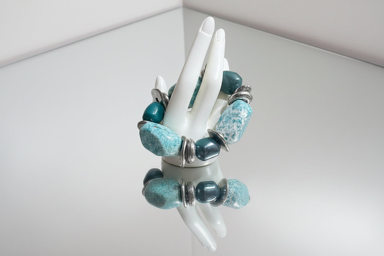 Chunky Turquoise & Aventurine Bracelet