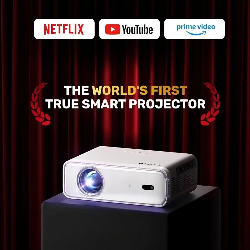 EAZZE D1 Smart Projector With WiFi And Bluetooth, Netflix-Officially-Licensed, Auto Focus & Keystone, DoIby Audio, Zoom