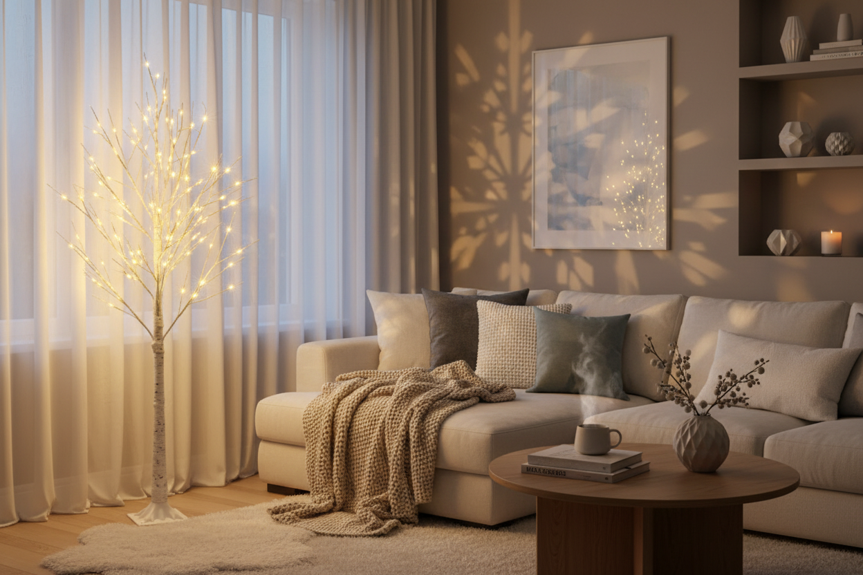 Snowflake Tree in Living Room